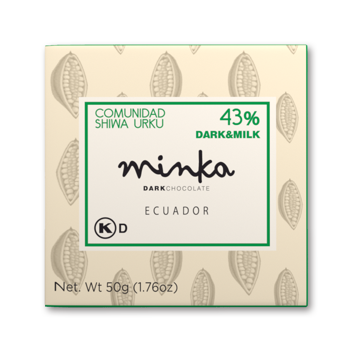 43% COCOA - CHOCOLATE BAR WITH MILK - SINGLE ORIGIN - ALL NATURAL