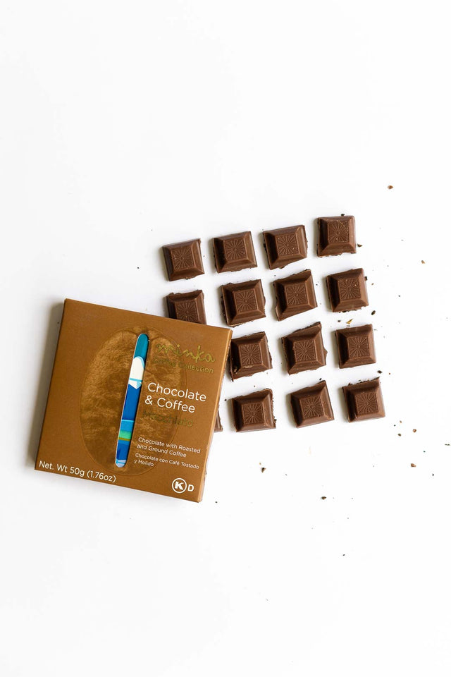 MACCHIATO MILK CHOCOLATE BAR - Arabica Coffee - Cotopaxi Volcano Postcard - All Natural - Kosher - 1.76 Oz