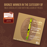 CAPPUCCINO CHOCOLATE BAR - ARABICA COFFEE - TUCAN POSTCARD - ALL NATURAL - KOSHER - 1.76 OZ