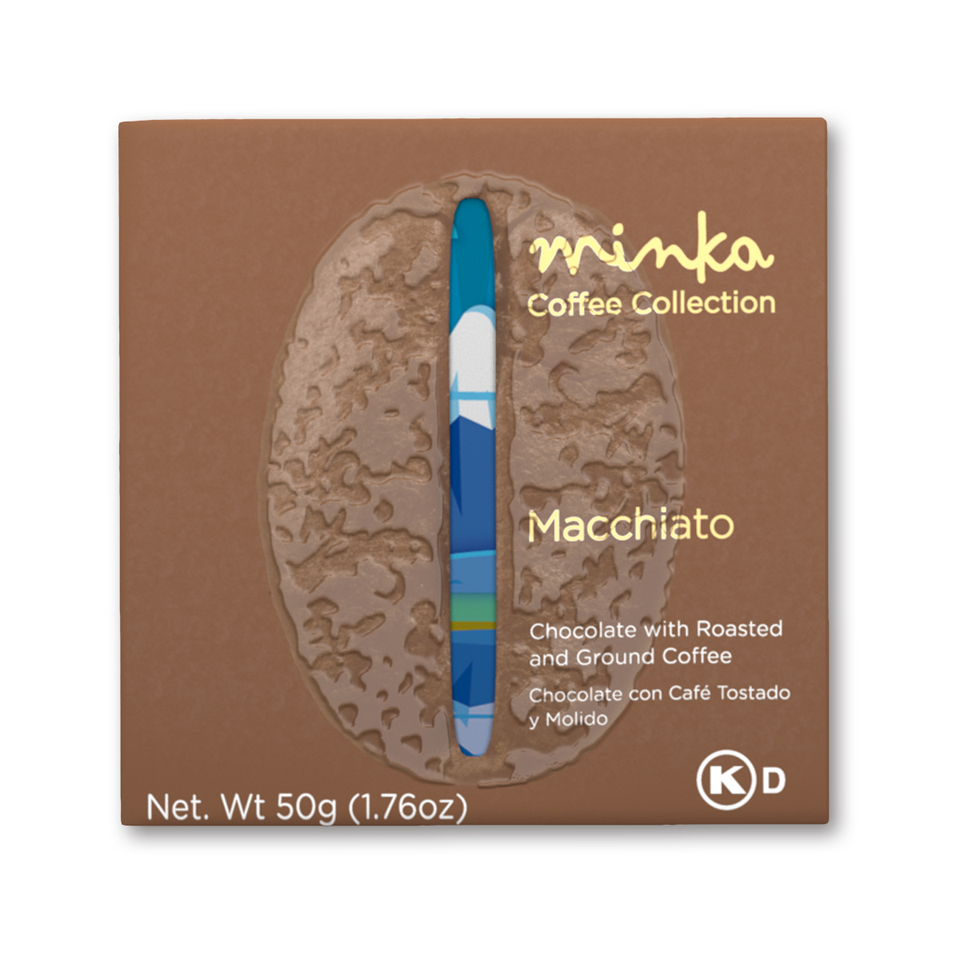 MACCHIATO MILK CHOCOLATE BAR - Arabica Coffee - Cotopaxi Volcano Postcard - All Natural - Kosher - 1.76 Oz
