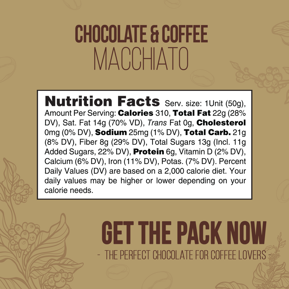MACCHIATO MILK CHOCOLATE BAR - Arabica Coffee - Cotopaxi Volcano Postcard - All Natural - Kosher - 1.76 Oz