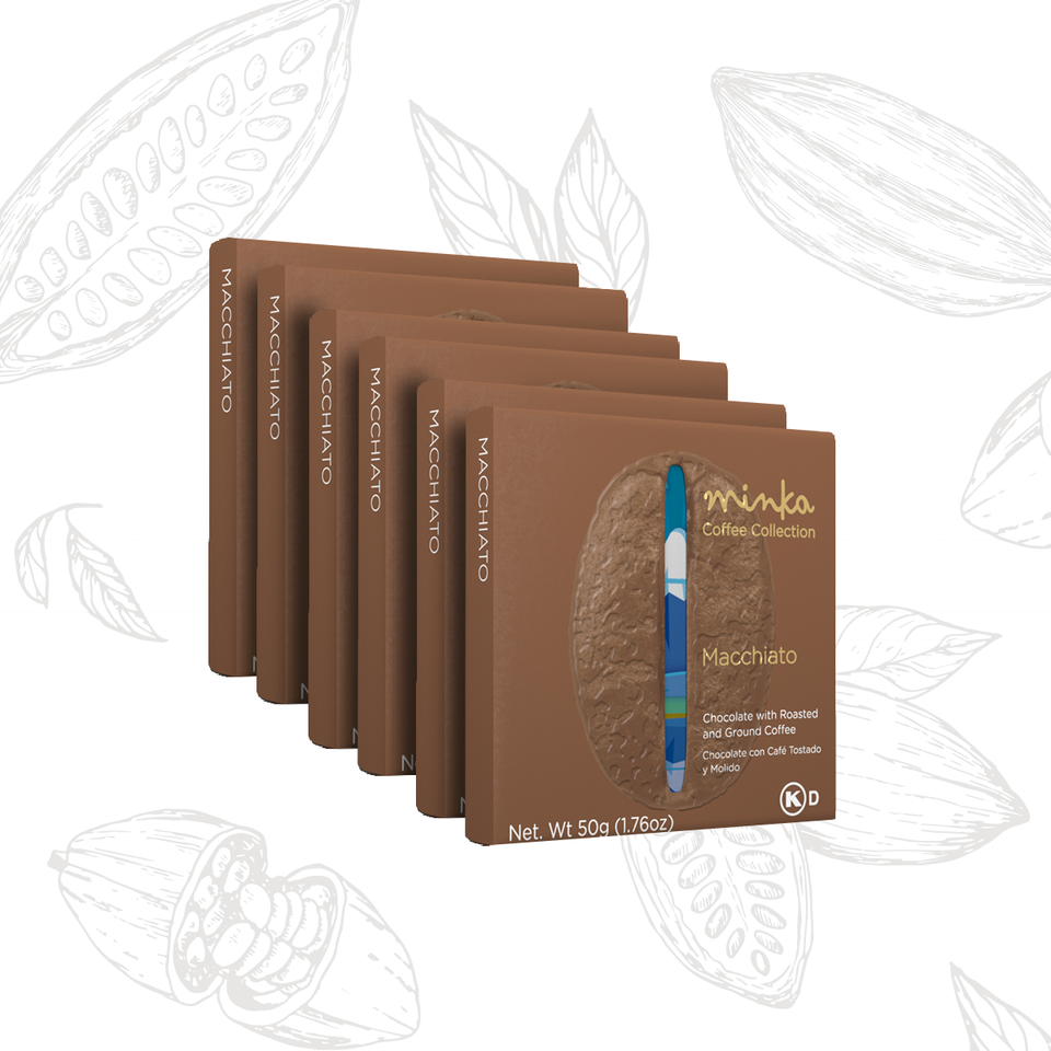 MACCHIATO MILK CHOCOLATE BAR - Arabica Coffee - Cotopaxi Volcano Postcard - All Natural - Kosher - 1.76 Oz