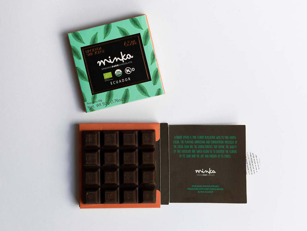 65% COCOA - ORGANIC DARK CHOCOLATE BAR - SINGLE ORIGIN - ALL NATURAL - KOSHER - 1.76 OZ