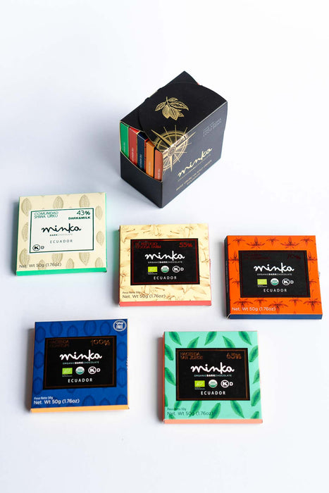 SINGLE ORIGIN CHOCOLATE HACIENDA GIFT PACK - 5 Bars - 43% - 55% - 65% - 70% - 100% - All Natural - Kosher
