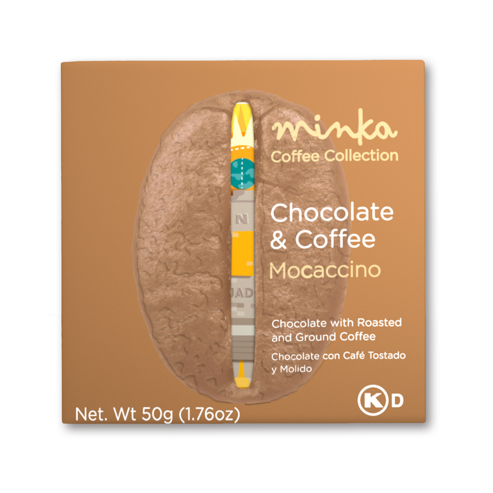 MOCHACCINO MILK CHOCOLATE BAR - Arabica Coffee - Equator Postcard - All Natural - Kosher - 1.76 Oz