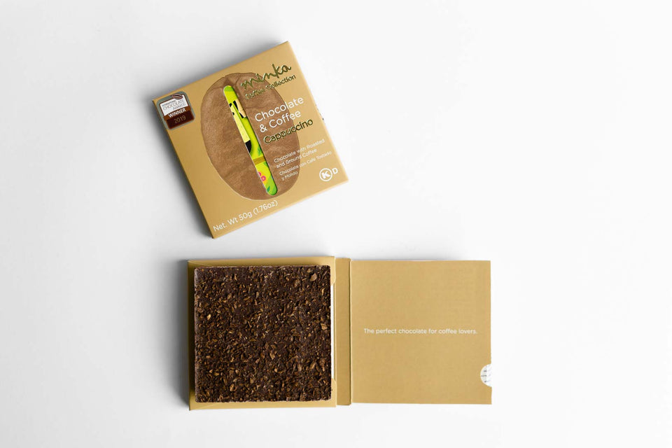 CAPPUCCINO CHOCOLATE BAR - ARABICA COFFEE - TUCAN POSTCARD - ALL NATURAL - KOSHER - 1.76 OZ