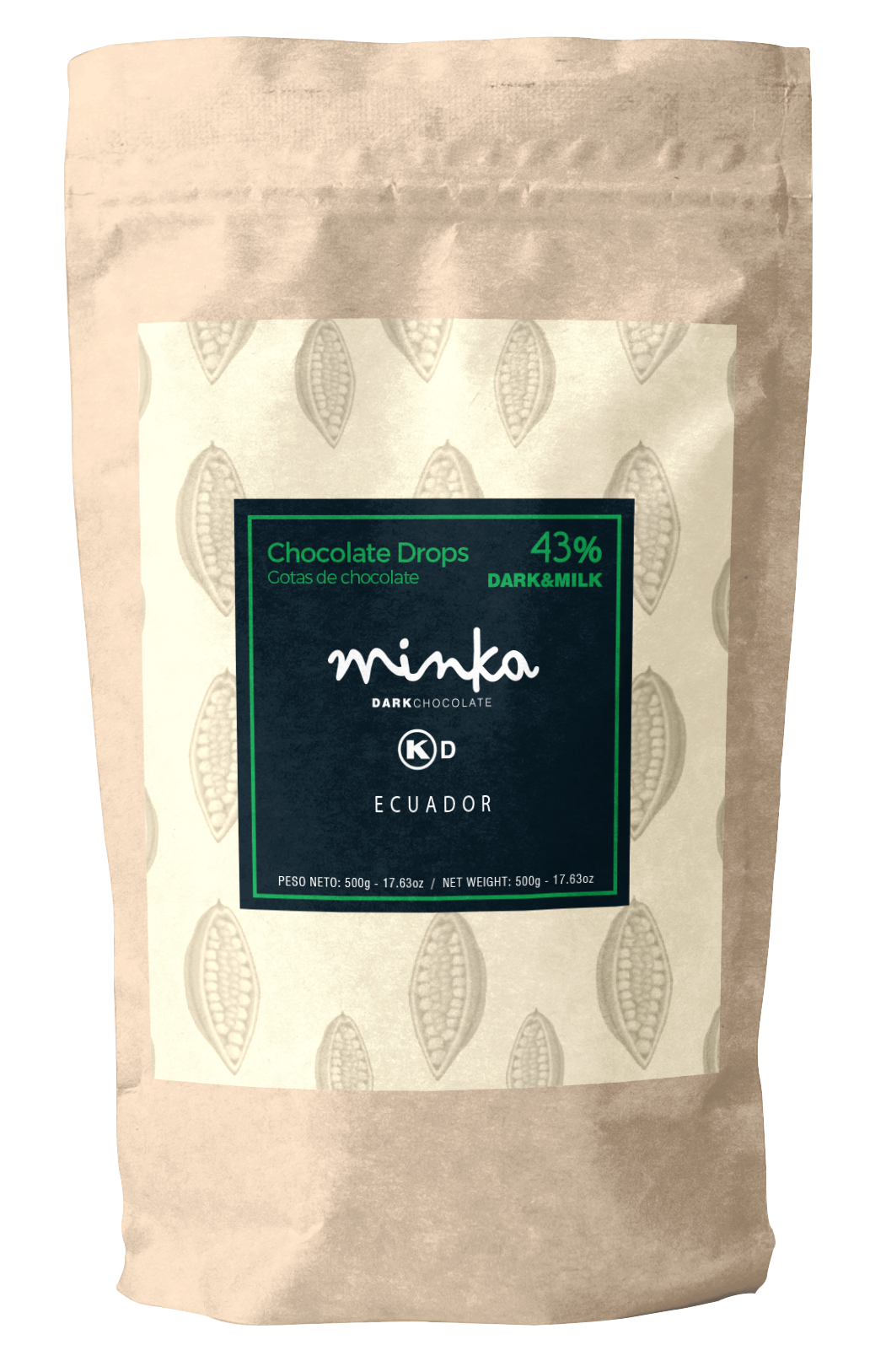 43% COCOA Disc Shaped Chocolate Drops All Natural - Kosher