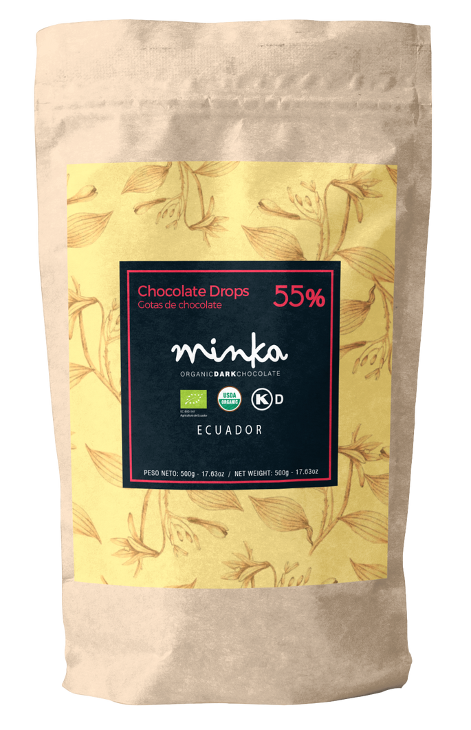 55% COCOA Disc Shaped Chocolate Drops All Natural - Kosher