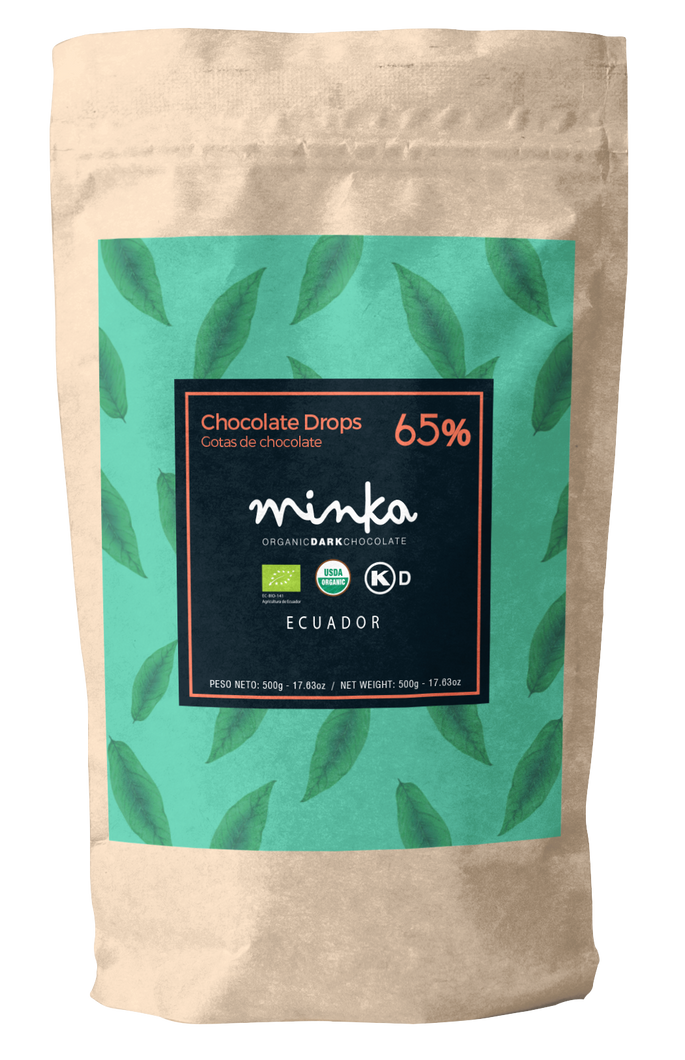 65% COCOA Disc Shaped Chocolate Drops All Natural - Kosher