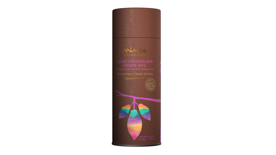 65% COCOA Organic Chocolate Drops - Vegan - All Natural - Kosher 7.4 Oz
