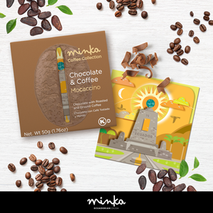 MOCHACCINO MILK CHOCOLATE BAR - Arabica Coffee - Equator Postcard - All Natural - Kosher - 1.76 Oz