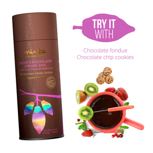 65% COCOA Organic Chocolate Drops - Vegan - All Natural - Kosher 7.4 Oz